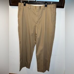 LL Bean Men's Double L Chinos, Natural Plain Front Comfort Waist Size 38